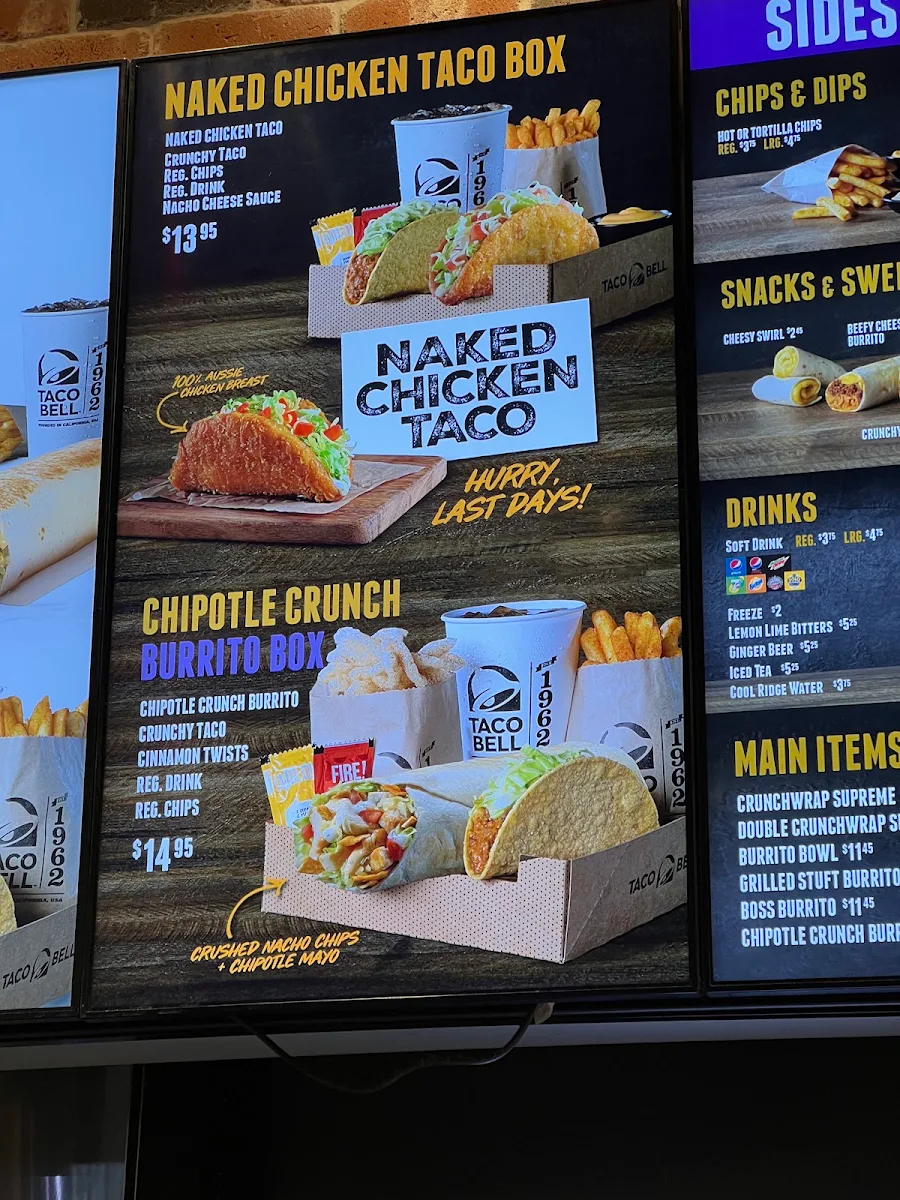 Menu, Taco Bell Blacktown Westpoint