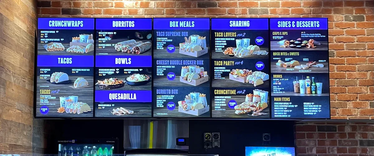 Menu, Taco Bell Blacktown Westpoint