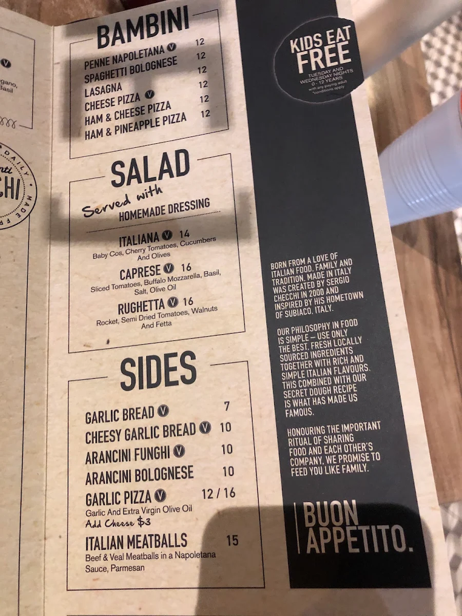 Menu, Made In Italy Alexandria