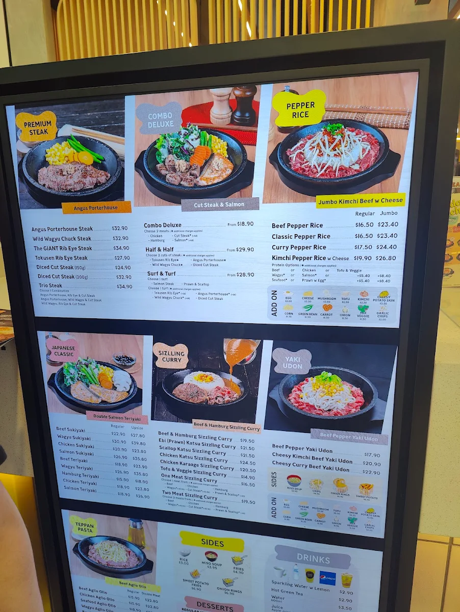 Menu, Pepper Lunch Northland