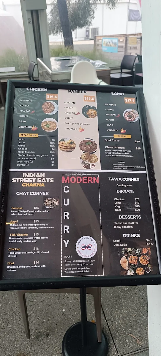 Menu, Modern Curry - Choose, Mix & Enjoy