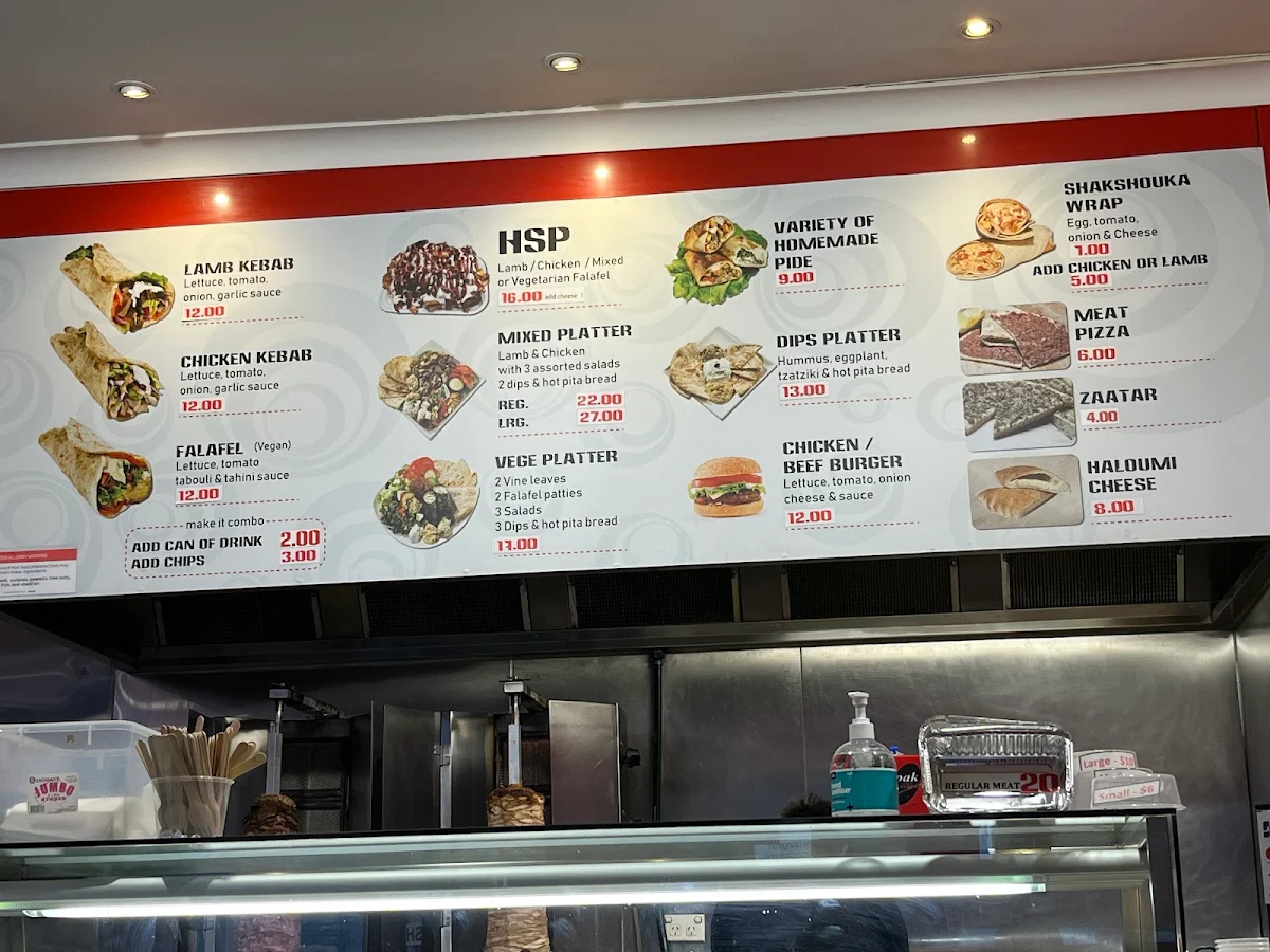 Menu, Kebabji