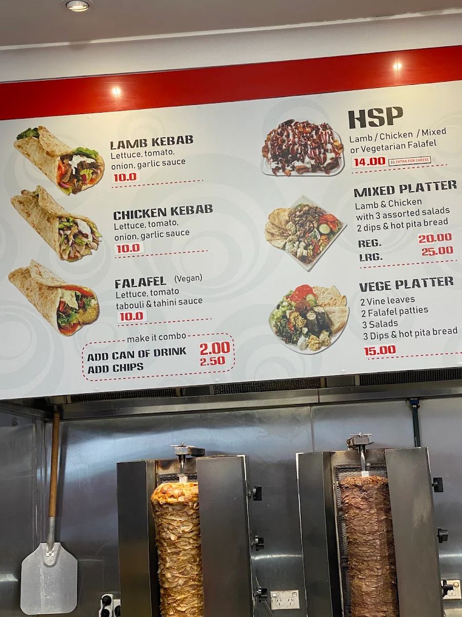 Menu, Kebabji