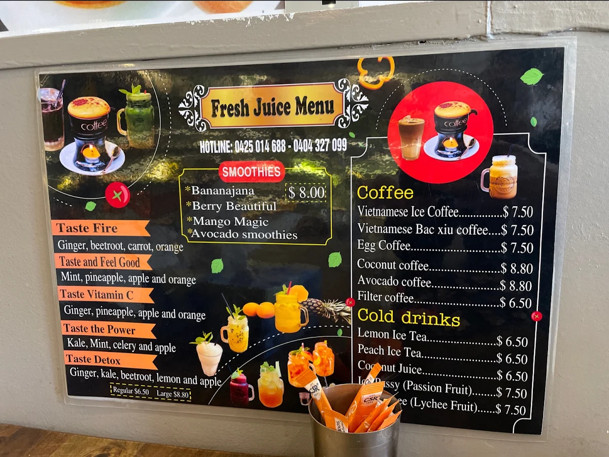 Menu, Banh Banh Espresso Five Dock