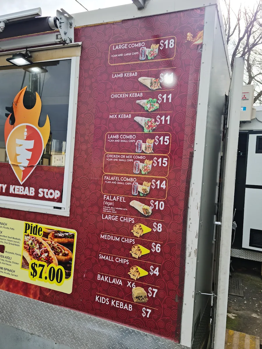 Menu, Hot & Tasty Kebab Stop