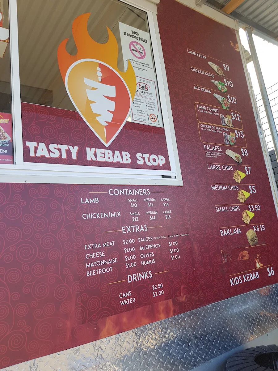 Menu, Hot & Tasty Kebab Stop