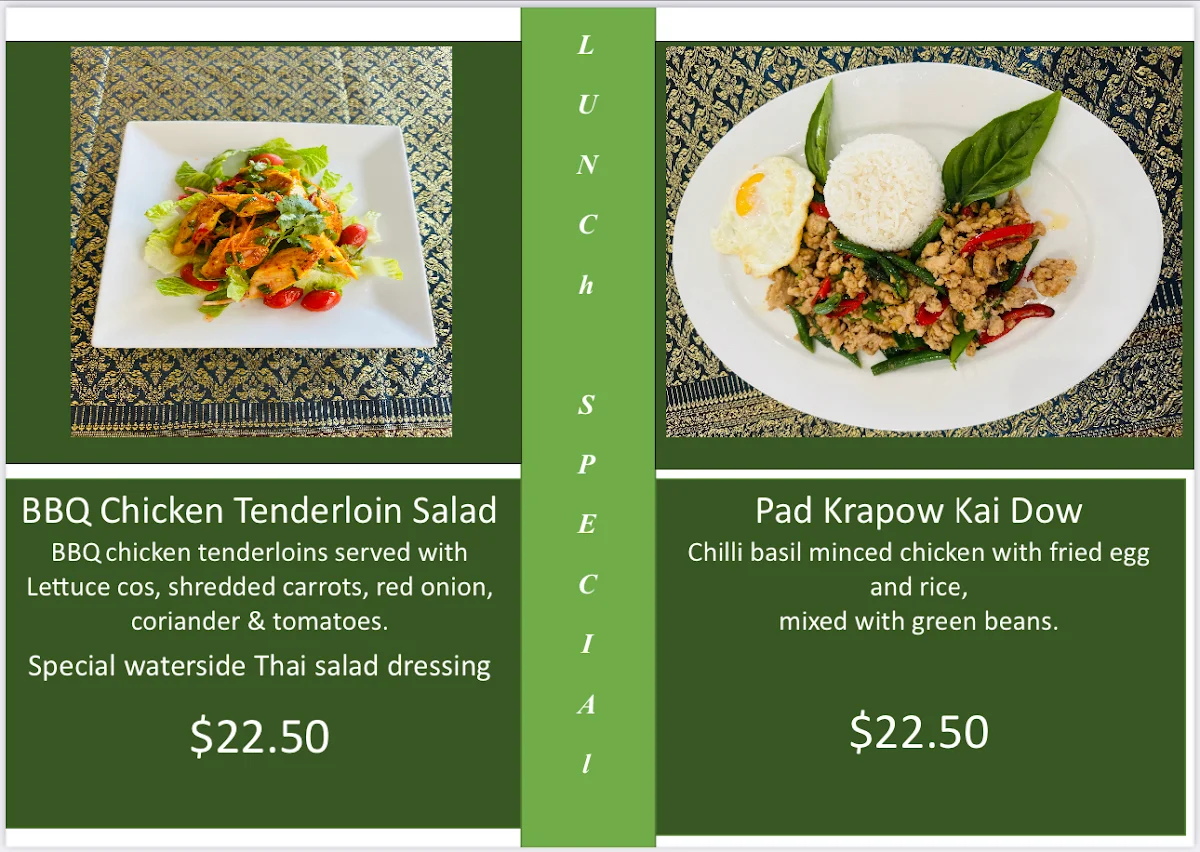 Menu, Waterside Thai