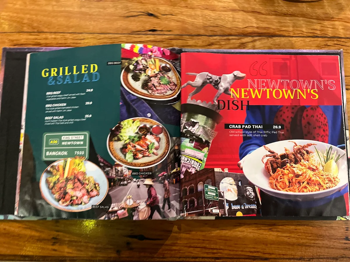 Menu, Thai Riffic Newtown
