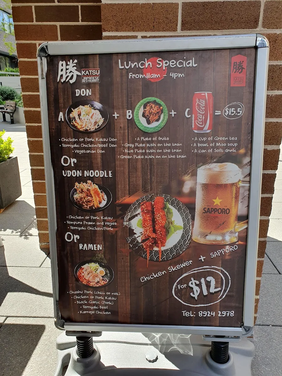 Menu, Katsu Sushi Train Beecroft