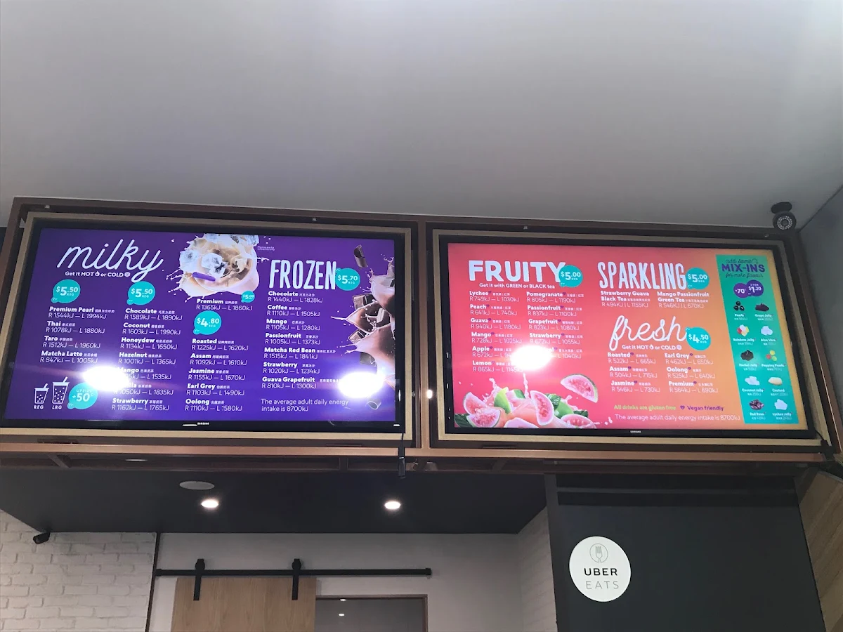 Menu, Chatime Welland