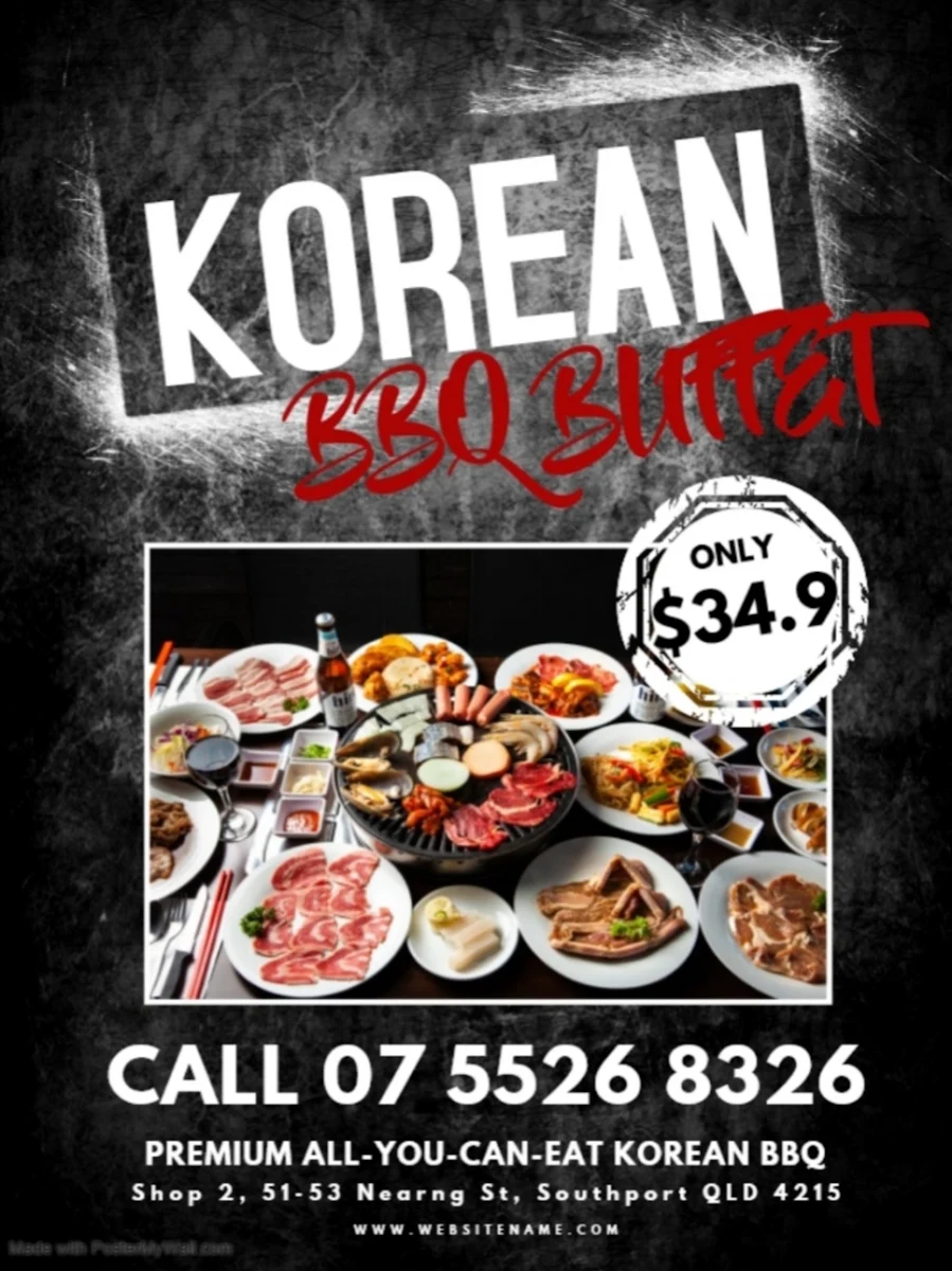 Menu, Korean BBQ Buffet Gold Coast