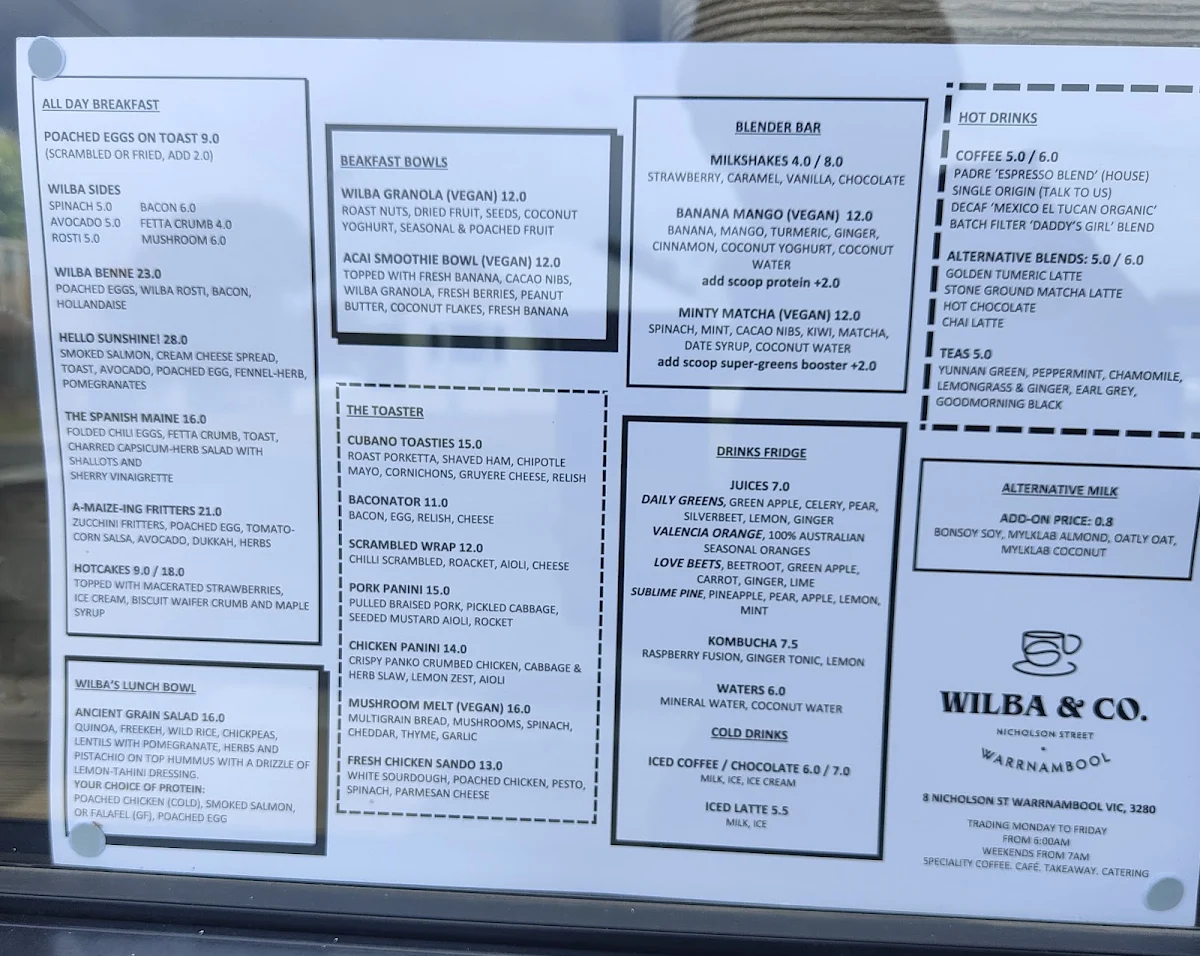 Menu, Wilba & Co