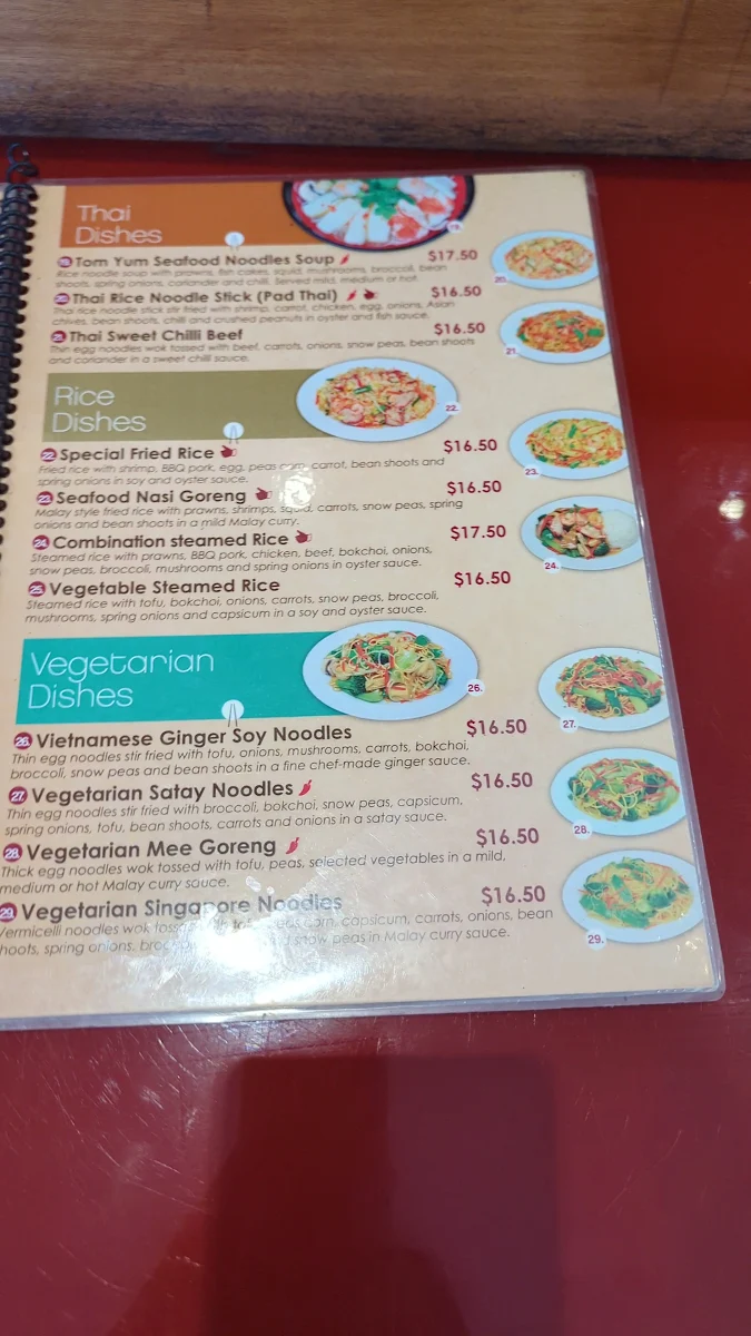 Menu, Noodle World