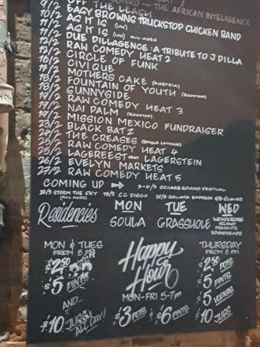 Menu, The Evelyn Hotel