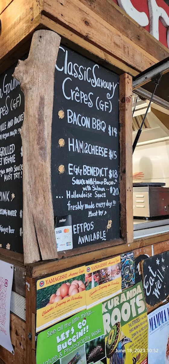 Menu, La Creperie in Cairns