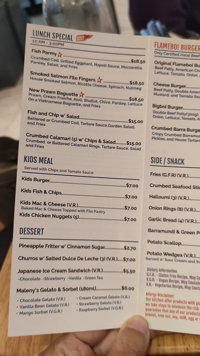 Menu, FISHBOI
