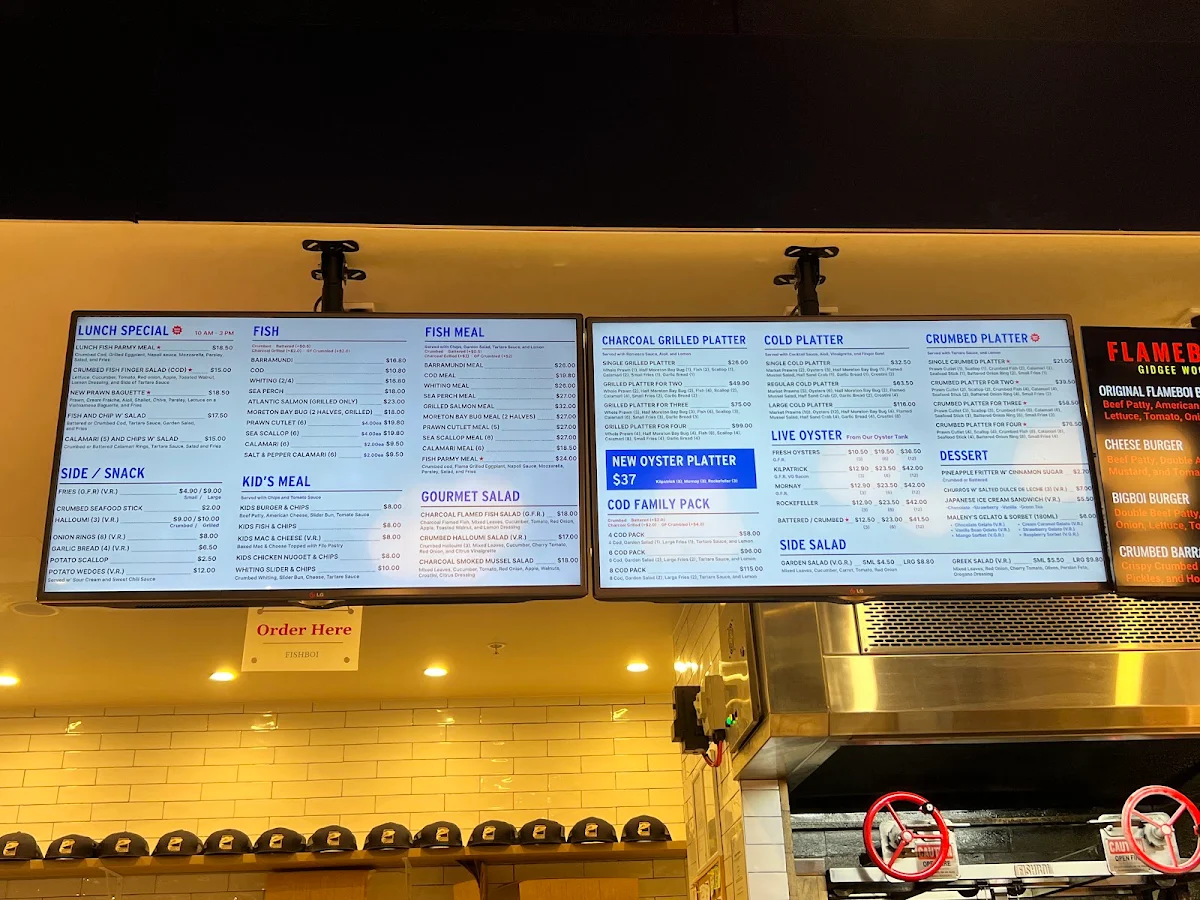 Menu, FISHBOI