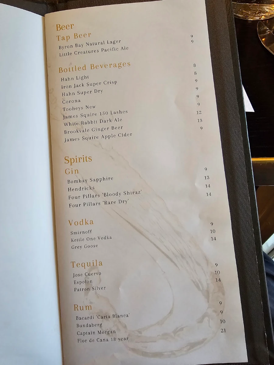 Menu, Locavore Restaurant