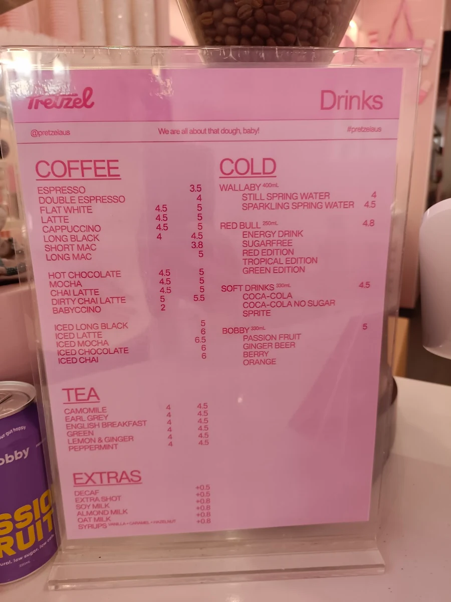 Menu, Pretzel Fremantle