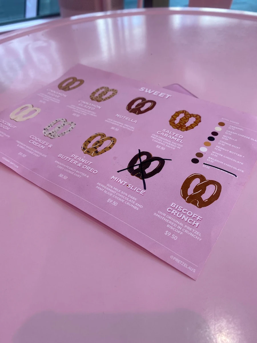 Menu, Pretzel Fremantle