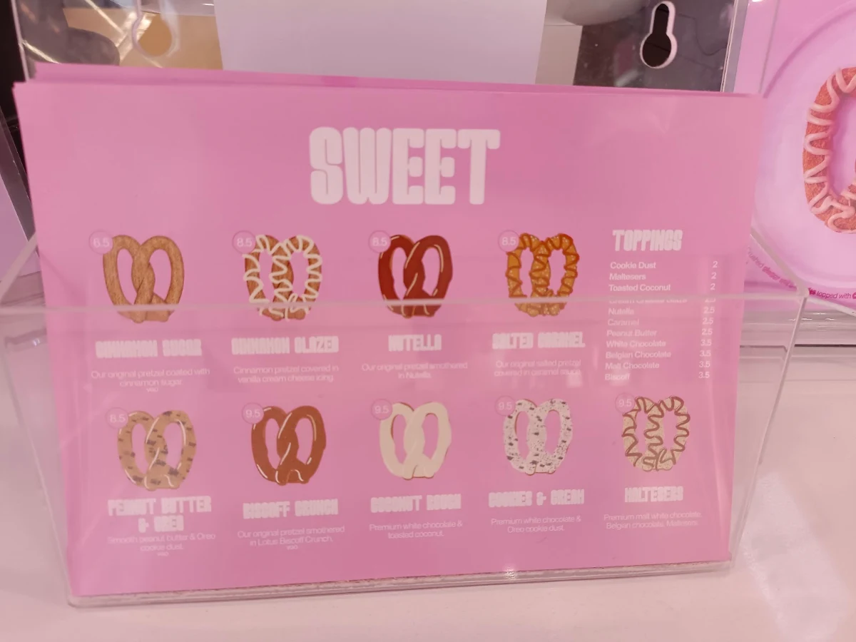 Menu, Pretzel Fremantle