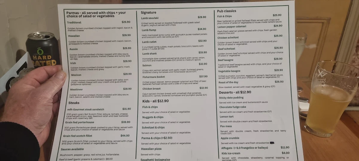 Menu, Marong Family Hotel