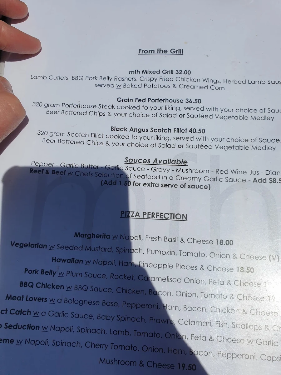 Menu, Marong Family Hotel