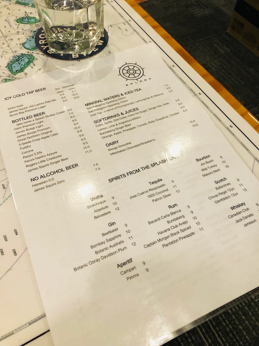 Menu, Splash Seafood Restaurant