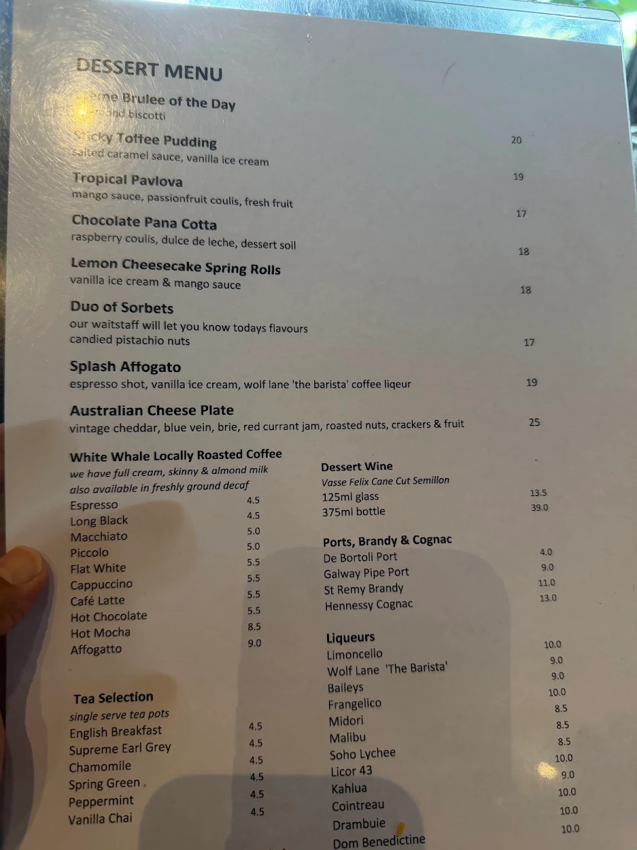 Menu, Splash Seafood Restaurant