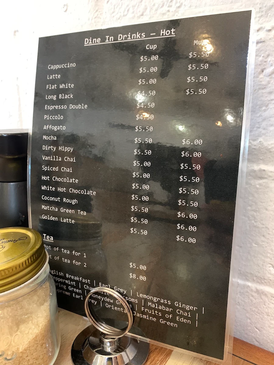 Menu, Hugo's Brew and Chew
