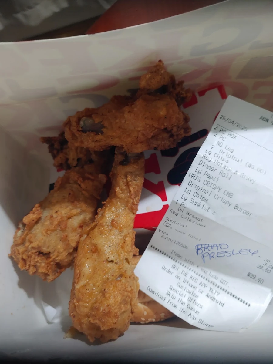Menu, KFC Kings Meadow