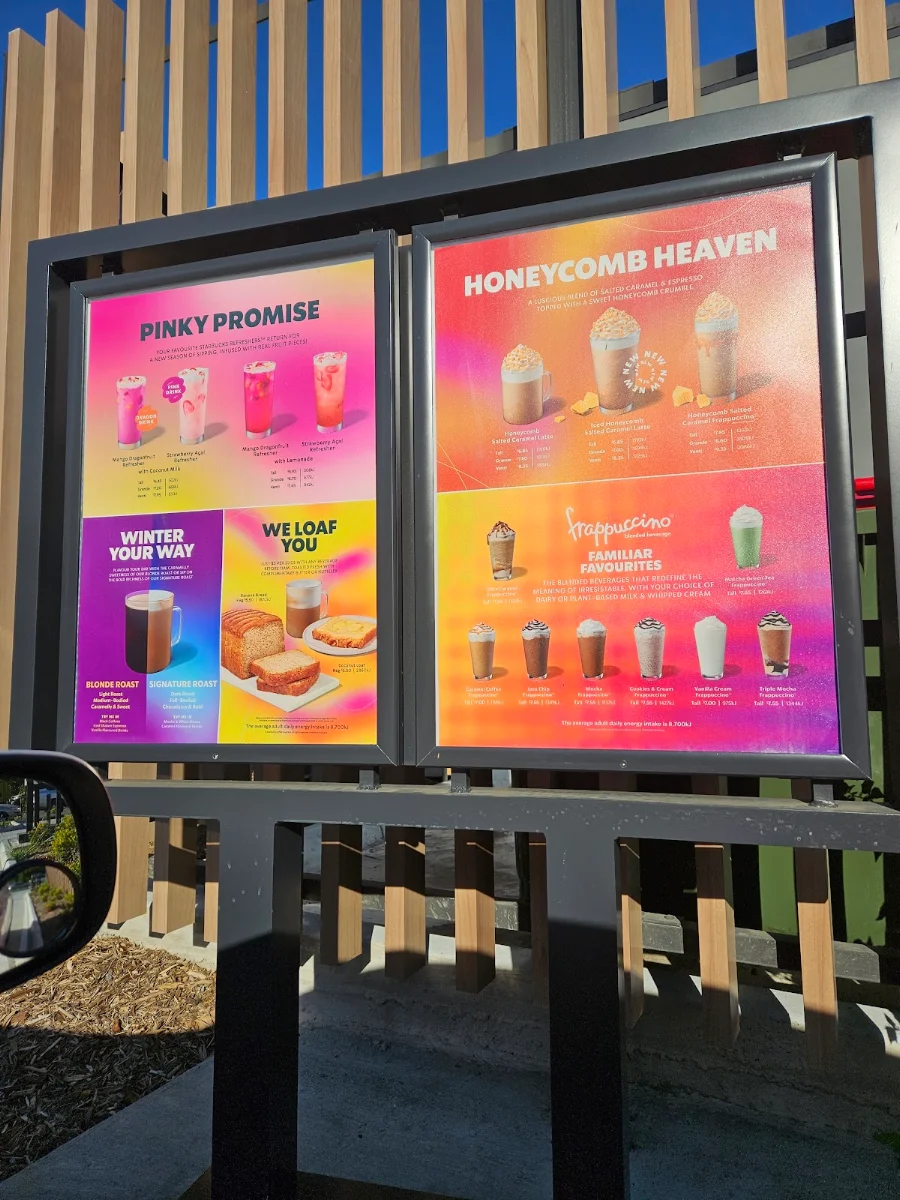 Menu, Starbucks Moorooka