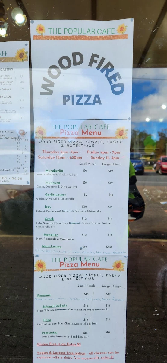 Menu, Popular Cafe OPEN