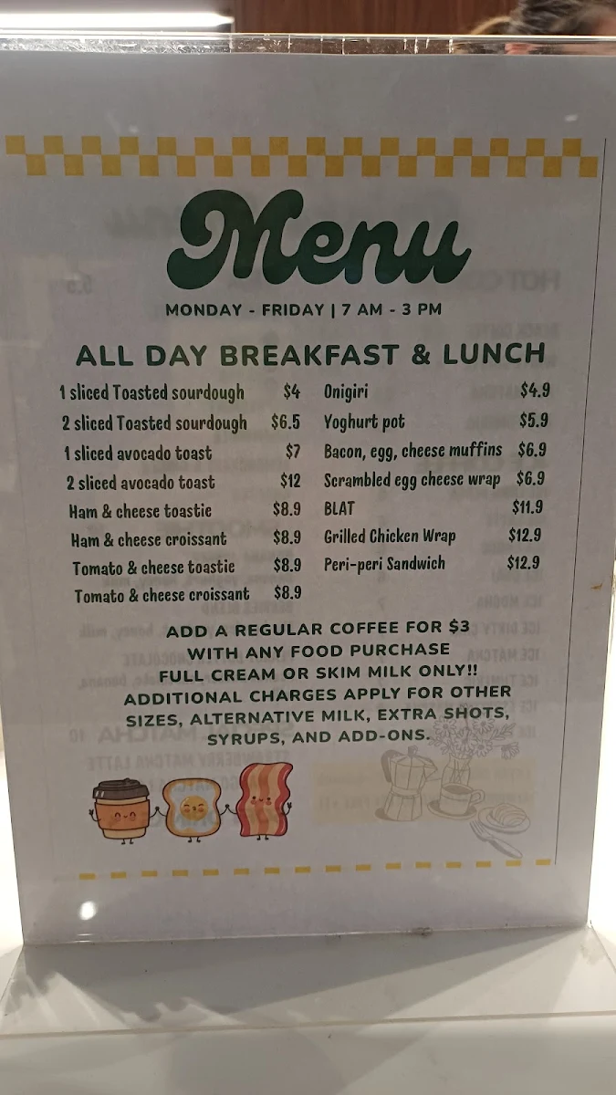Menu, Yellow coffee