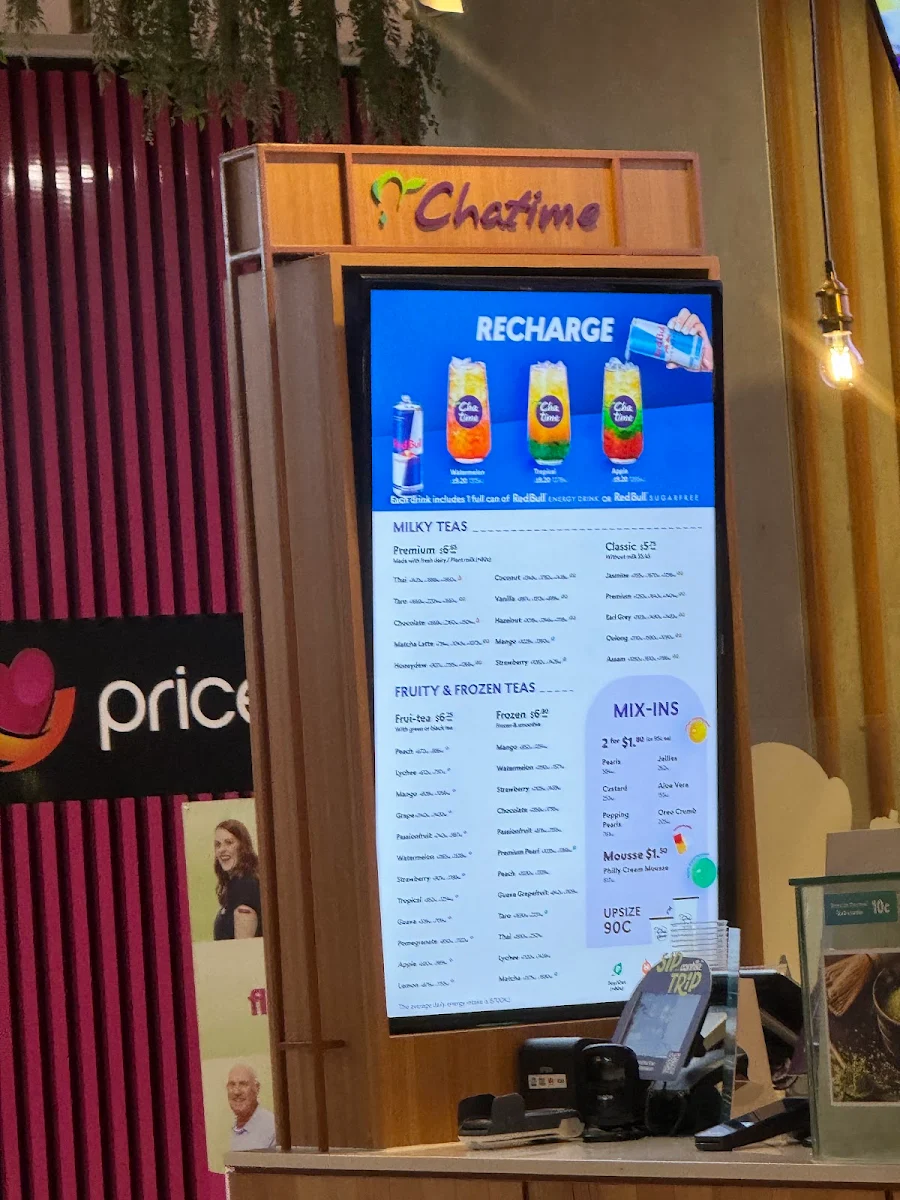Menu, Chatime Westpoint Blacktown