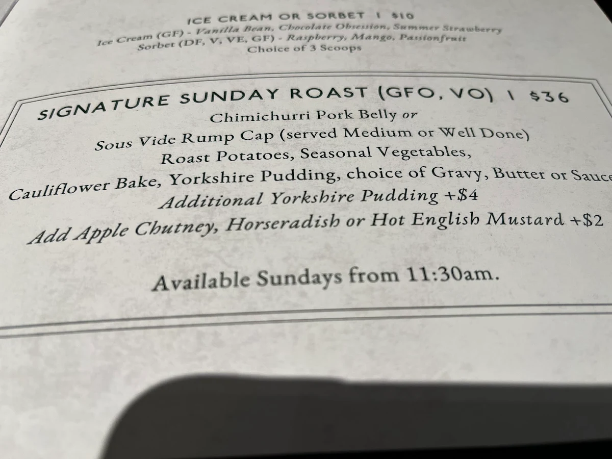 Menu, Railway Hotel Gosford Bar & Steakhouse