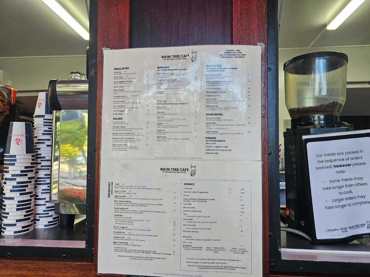 Menu, The Bikini Tree Cafe & Restaurant