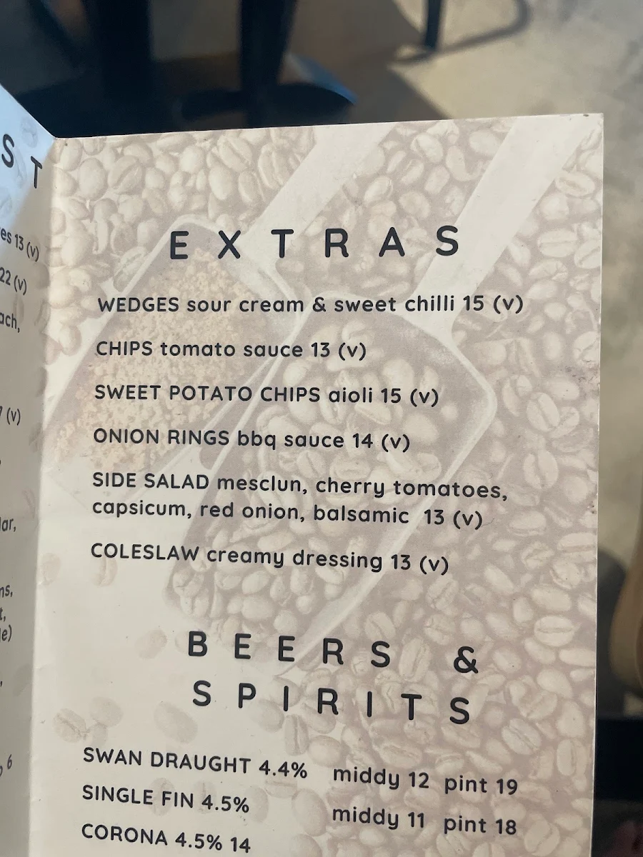 Menu, Toby's Estate