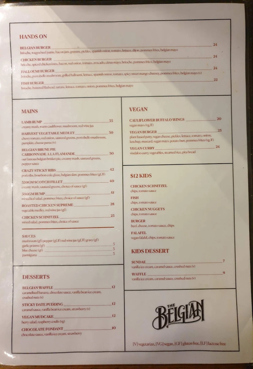 Menu, The Laneway Social, East End