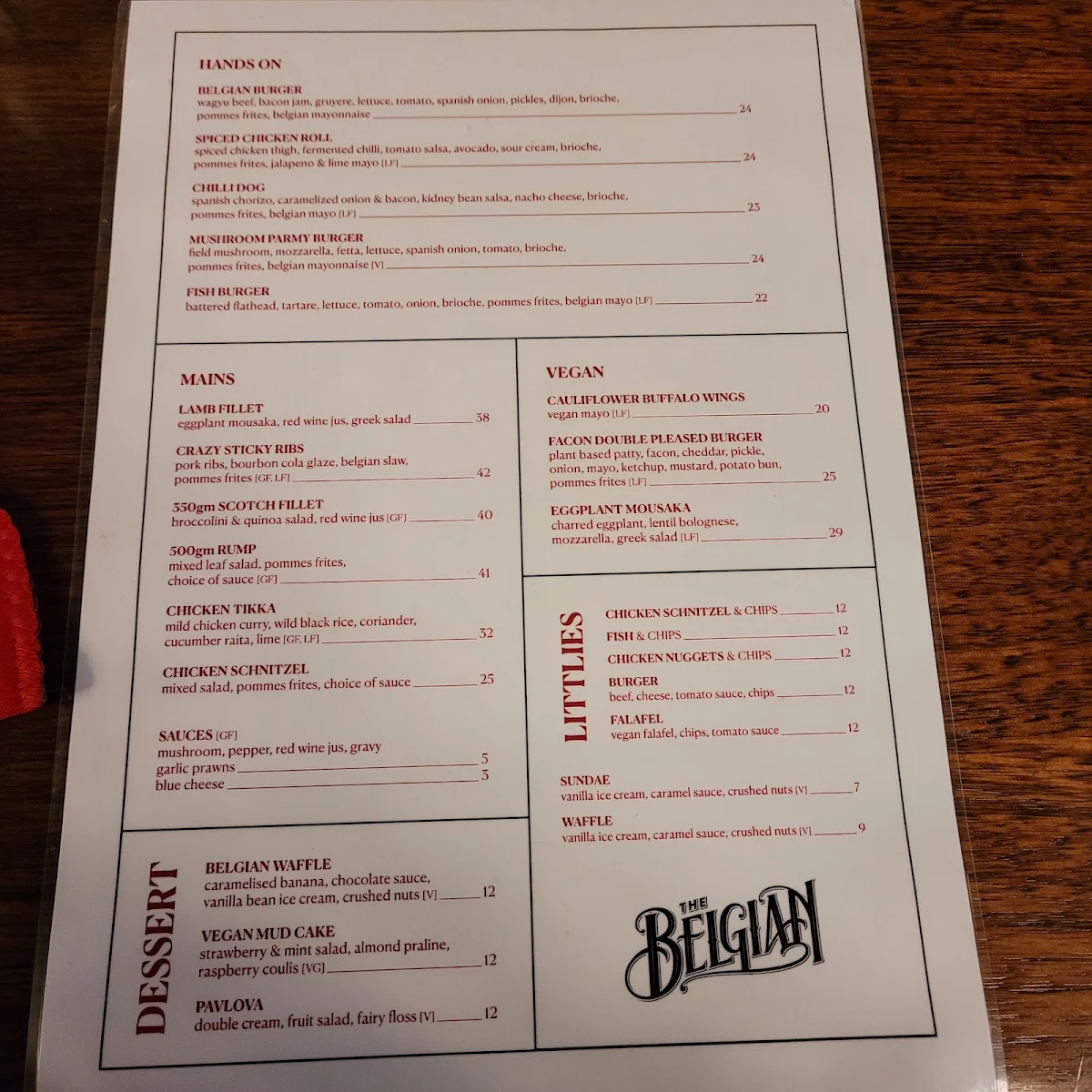 Menu, The Laneway Social, East End
