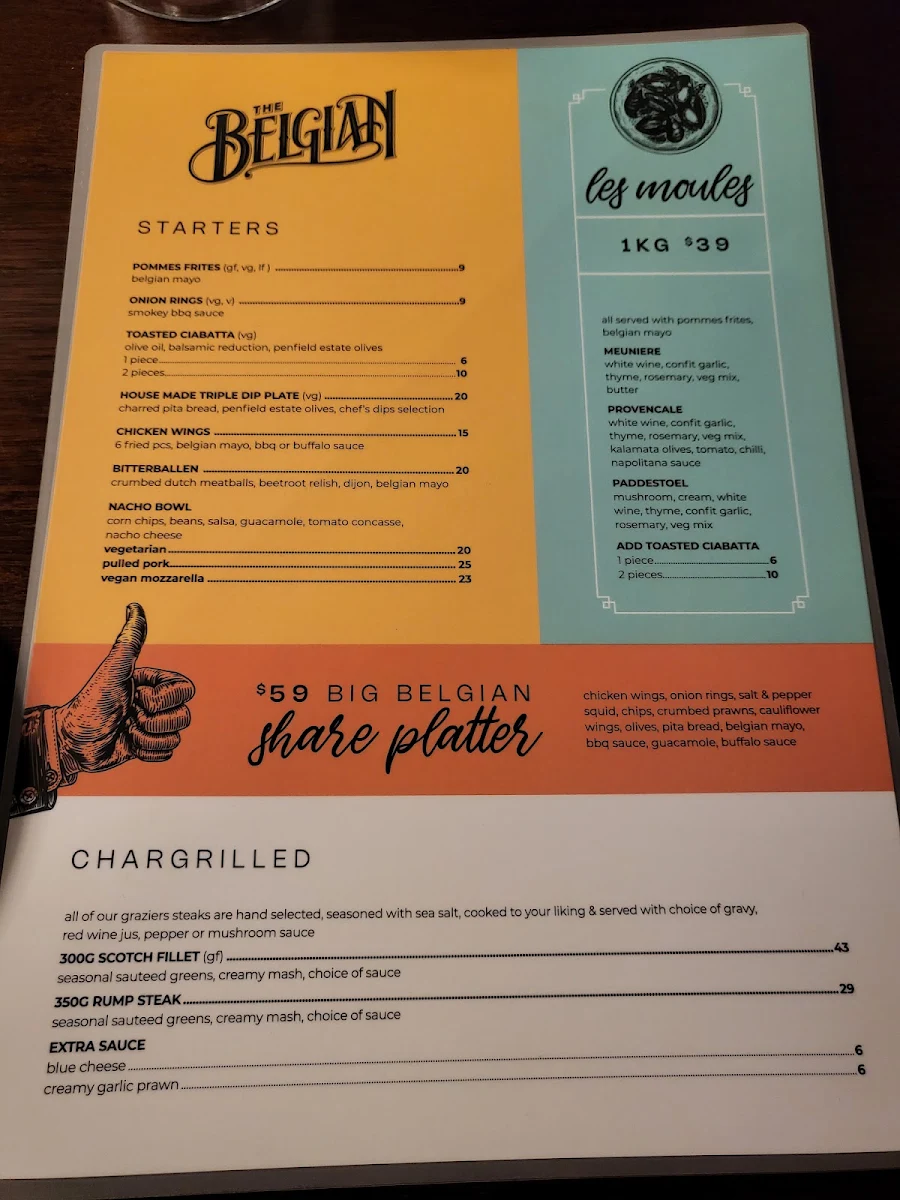 Menu, The Laneway Social, East End