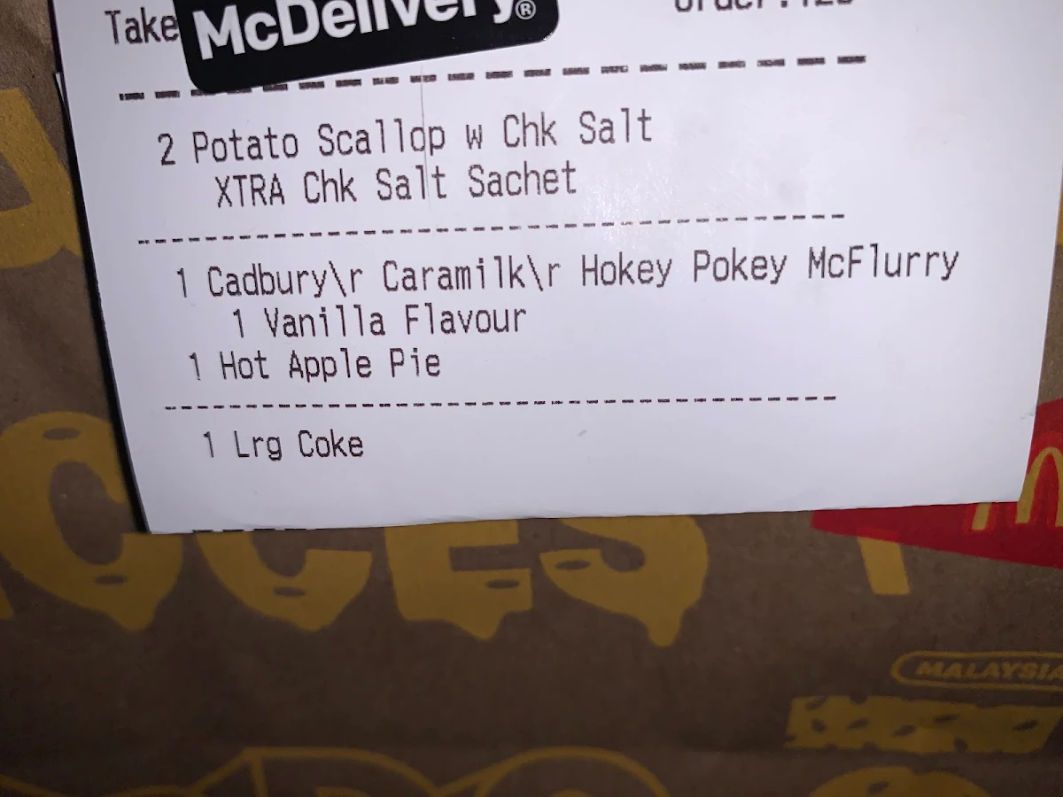 Menu, McDonald's Cavill III