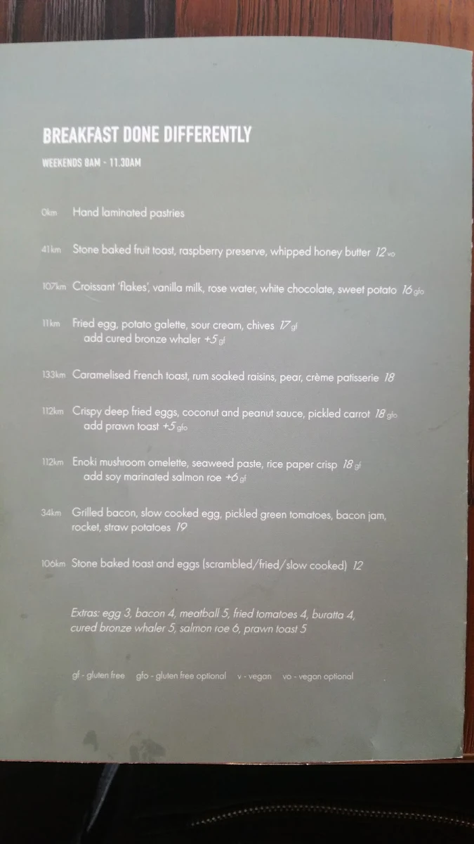 Menu, Small's Bar
