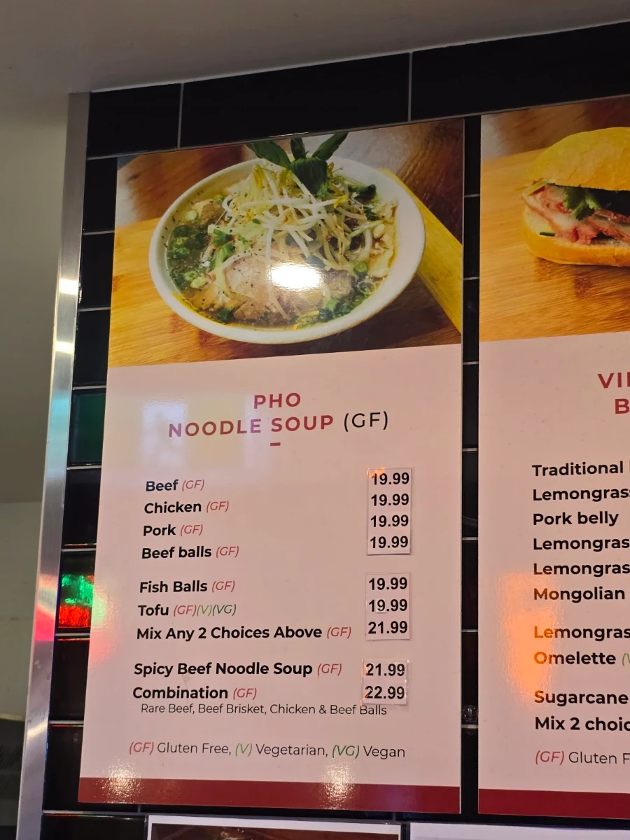 Menu, 8 Street Harbour Town 八號胡同
