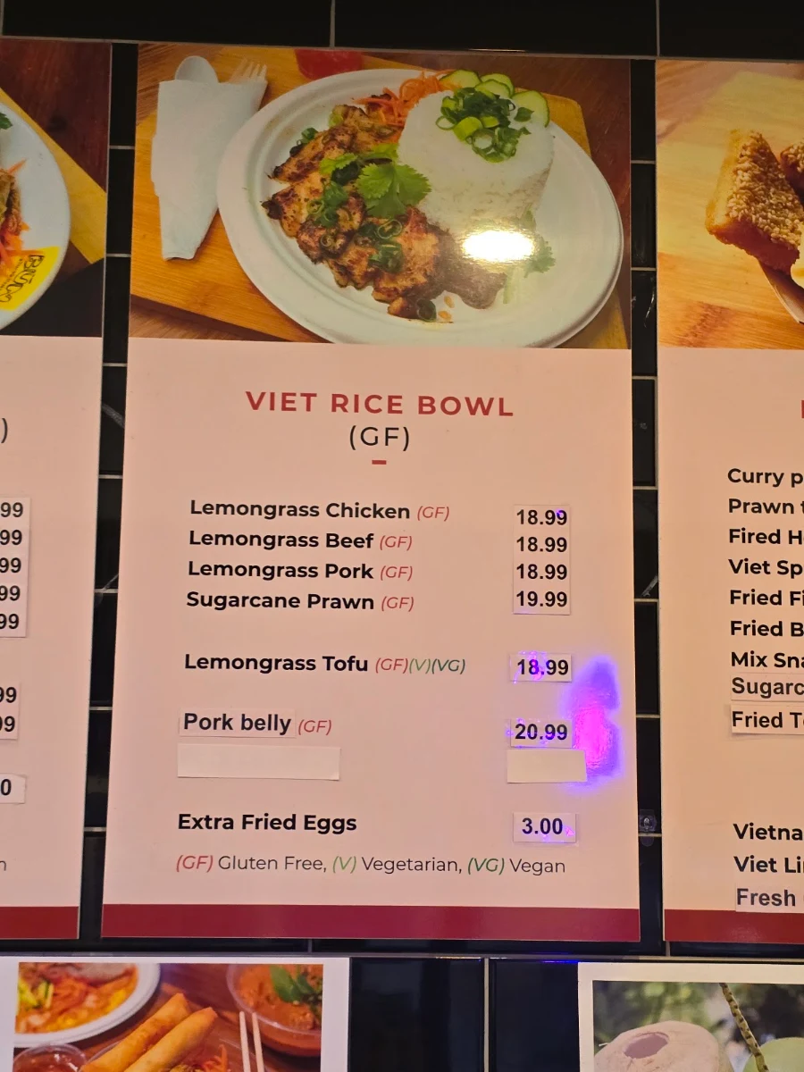 Menu, 8 Street Harbour Town 八號胡同