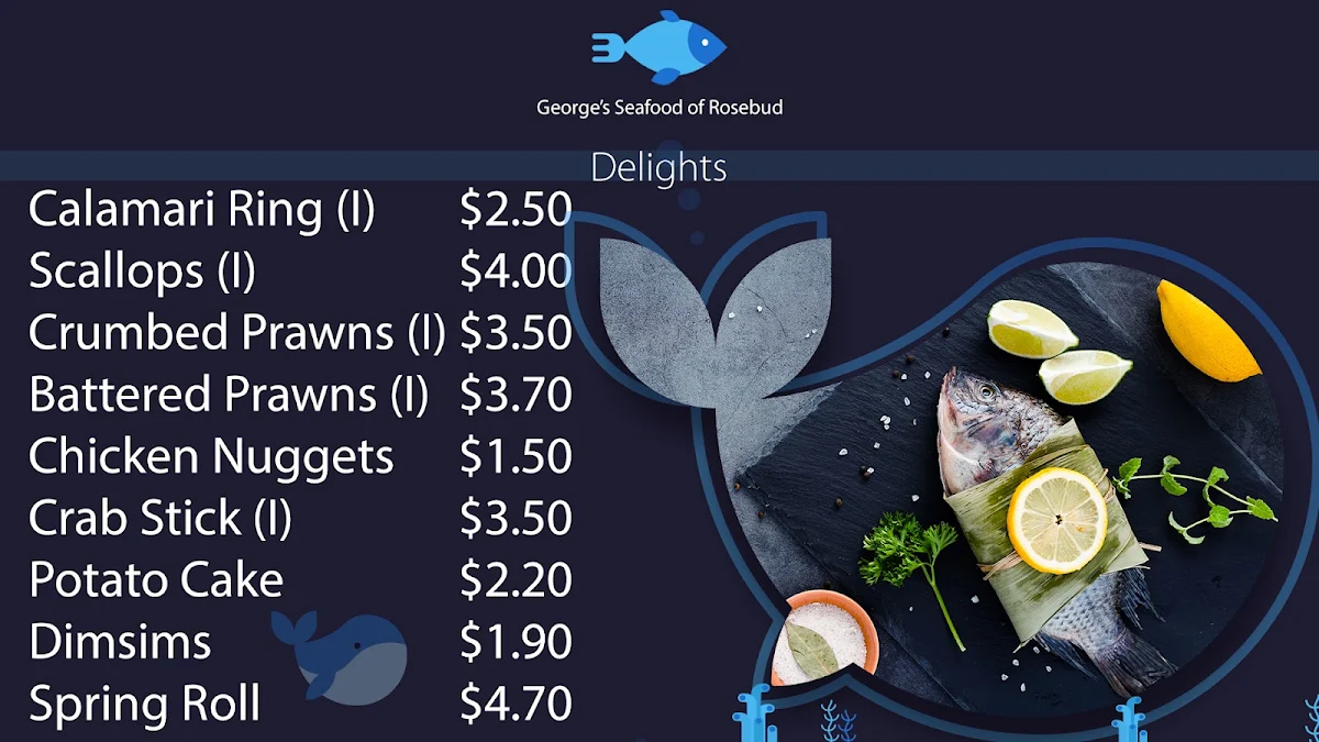 Menu, George's Seafood Of Rosebud