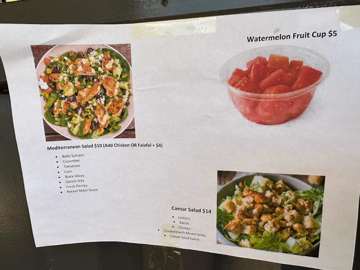 Menu, Harvey's Social