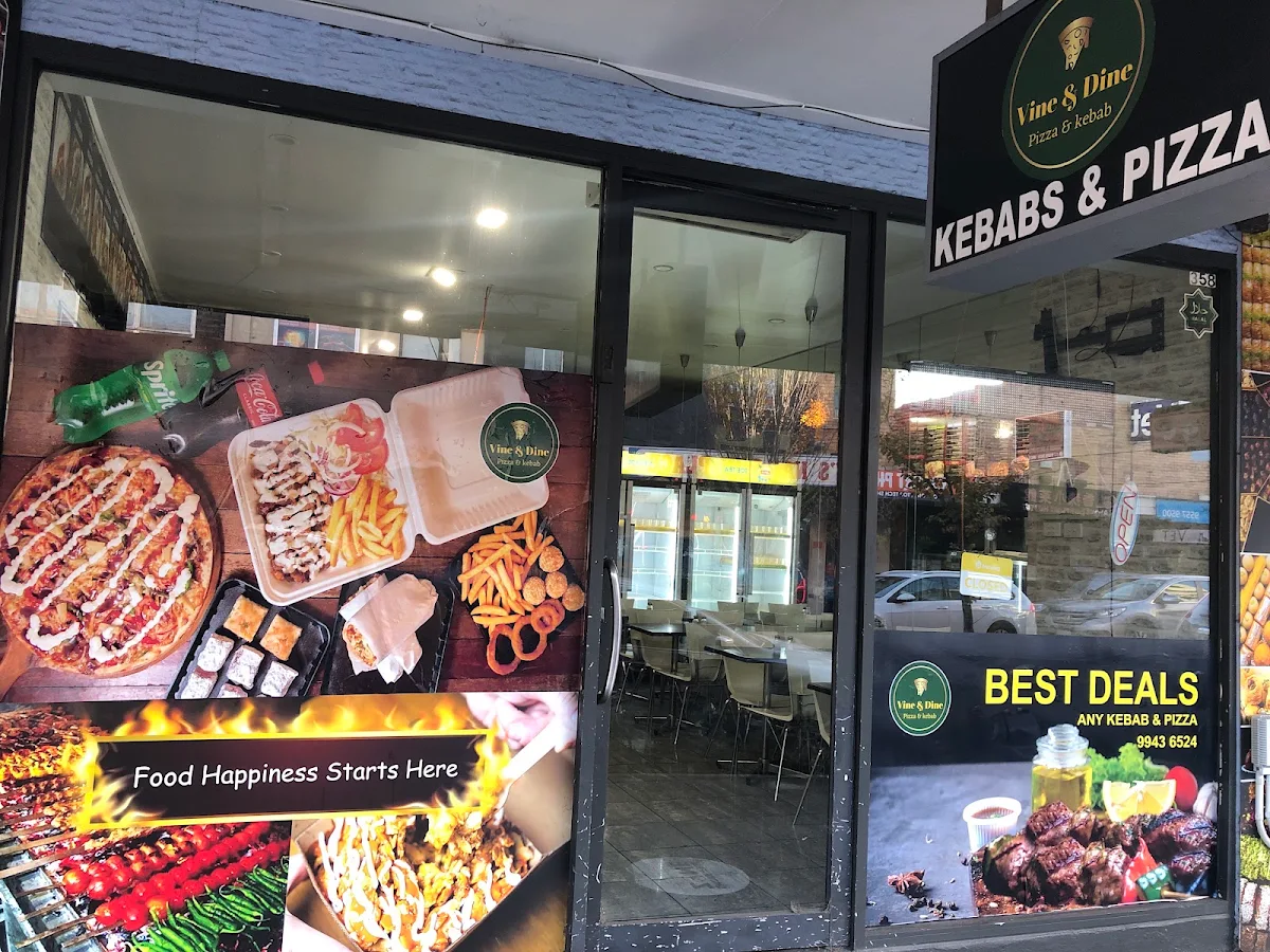 Menu, Vine & Dine Pizza & Kebab