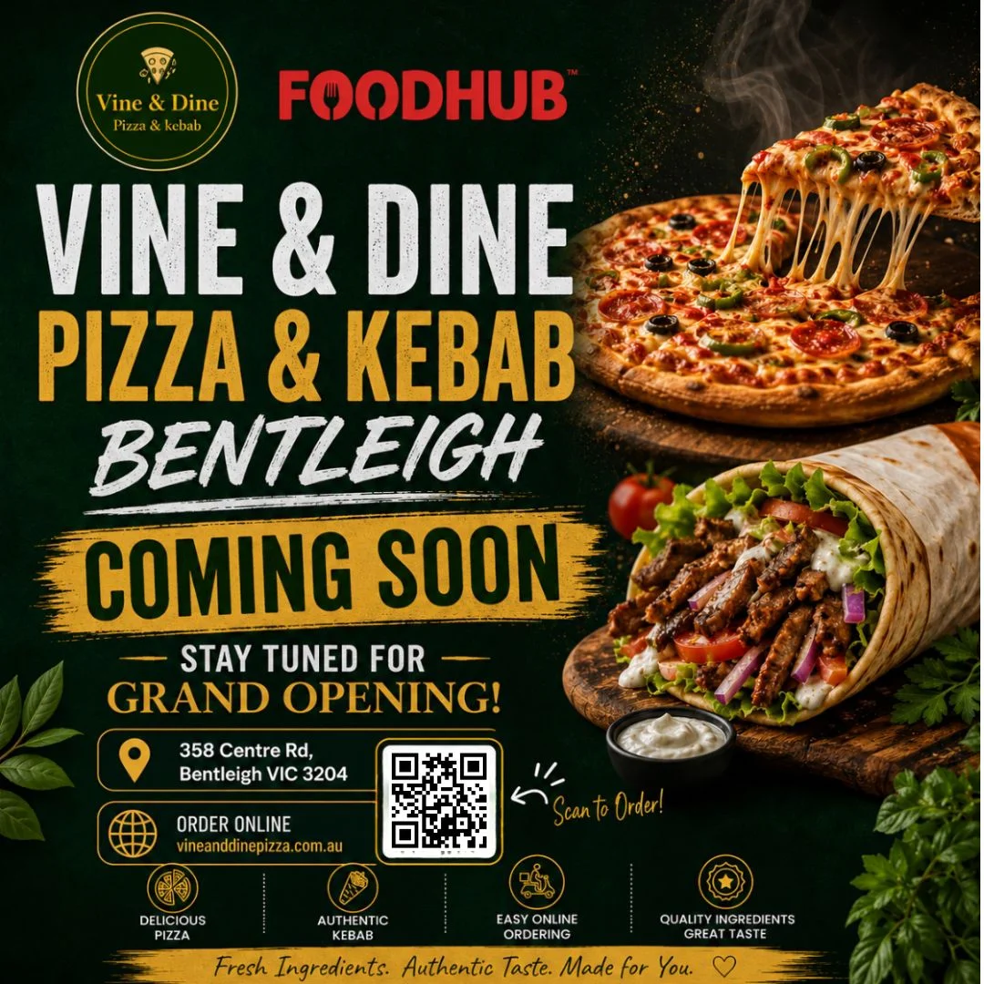 Menu, Vine & Dine Pizza & Kebab