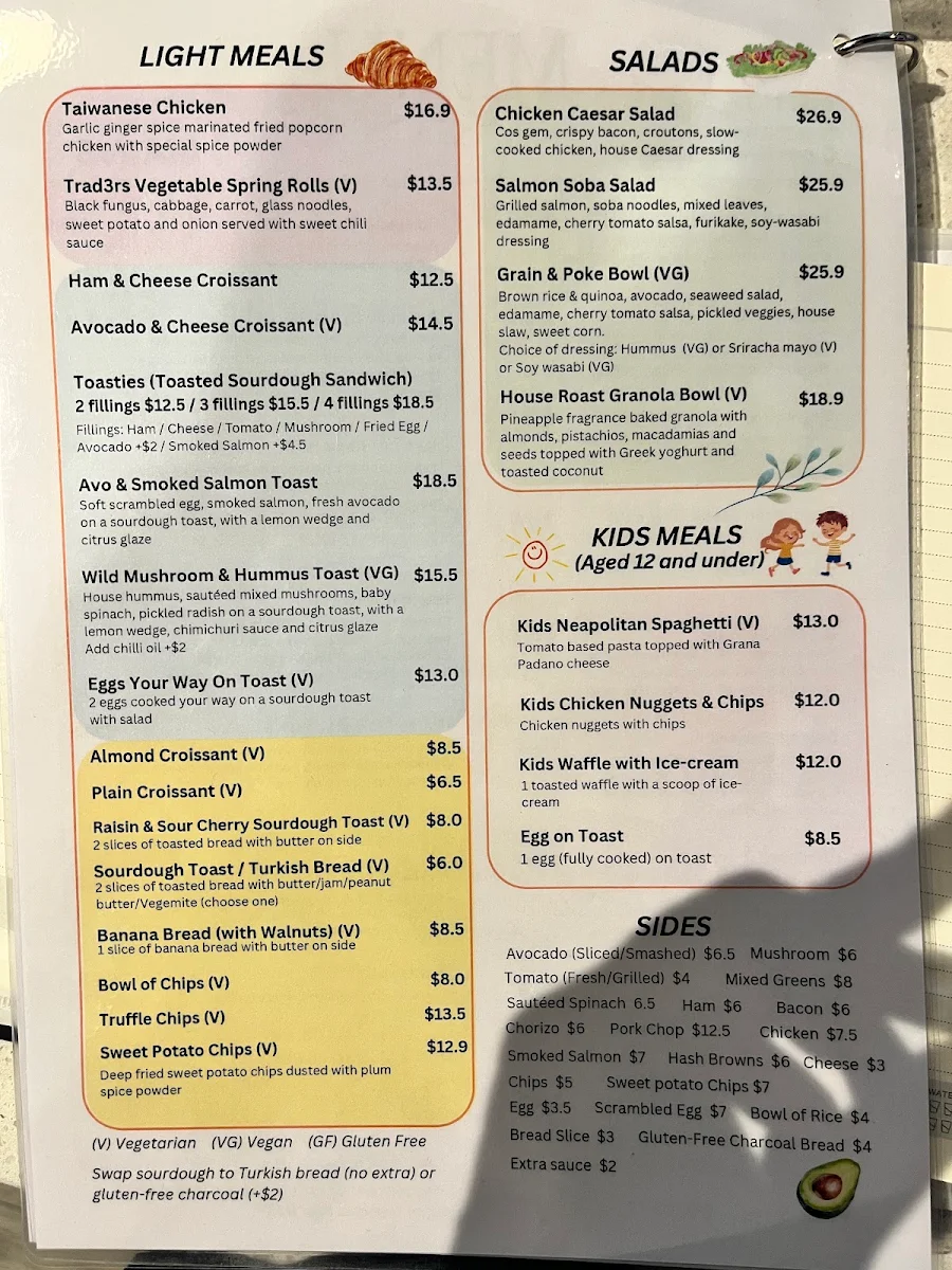 Menu, Coffee Trad3rs